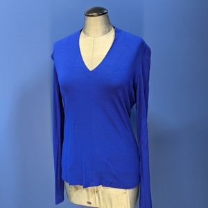 Ebby by Farinaz Cerulean Long Sleeve Blouse